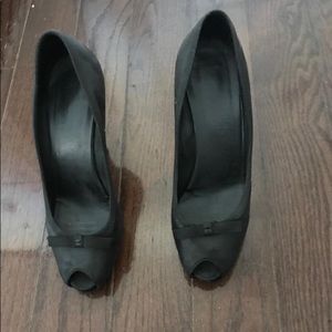 Chanel black peep toe heel size 38